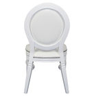 French style white finish oak wood antique stackable wedding louis dining chair