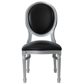 comprare Struttura accatastabile di Louis Xv Chair Oak Wood di nozze antiche nere con la parte posteriore ovale fabbricazione online