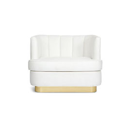 comprare Base dorata del velluto del tessuto di stile cinese della singola di accento di svago della casa del salone della poltrona club poltrona bianca del salotto fabbricazione online
