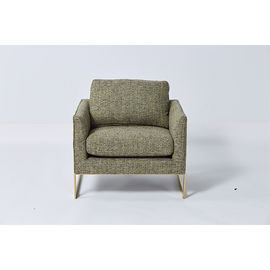 comprare Il salone di modo si corica il tessuto materiale di tela naturale verde con di base metallica fabbricazione online
