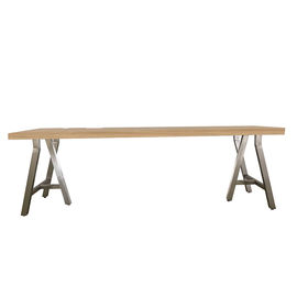 comprare Scrittorio con le gambe di alluminio spazzolate del cavalletto del metallo, scrittorio di isolato della mobilia dell'albergo di lusso di scrittura moderno di aspetto fabbricazione online