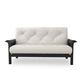 comprare Tessuto di alluminio Sofa Upholstery With White Velvet due Seater della struttura nera del metallo fabbricazione online