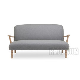 comprare Salone antico di tela elegante Sofa With Wooden Handle di Loveseat 2 Seater fabbricazione online