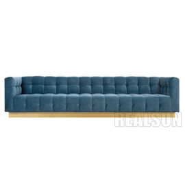 comprare Il salone basso d'ottone spazzolato Sofa Folded Biscuit Tufting With ha tirato i bottoni in Bule Velve fabbricazione online