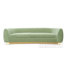 comprare Tessuto verde di base metallica del velluto di Sofa Home Furniture Golden Brass del mohair lussuoso fabbricazione online