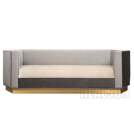 comprare Salone comodo Sofa Mosaic Contrast Color Leather con il cuscino molle della spugna della ciniglia fabbricazione online