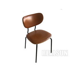comprare Legno di cuoio del tessuto dell'unità di elaborazione indietro che pranza la gamba nera del metallo delle sedie di base metallica per il ristorante fabbricazione online