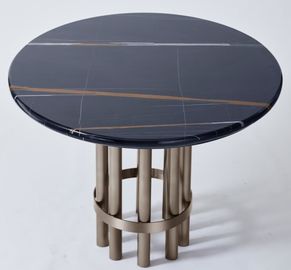 comprare Tabelle della stanza di Laurent Marble Top Wooden Dining del porto con rivestimento bronzeo scuro di base metallica fabbricazione online