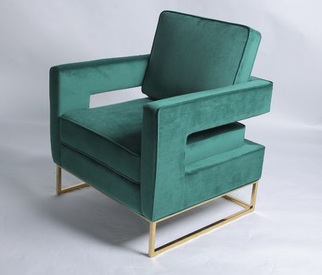 comprare Sedia occasionale dell'oro di acciaio inossidabile del velluto verde moderno delle gambe fabbricazione online