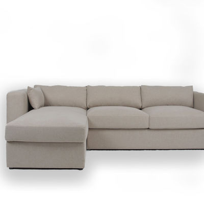 comprare Contemporaneo 3 Seater L sofà sezionale del velluto bianco del tessuto di forma fabbricazione online