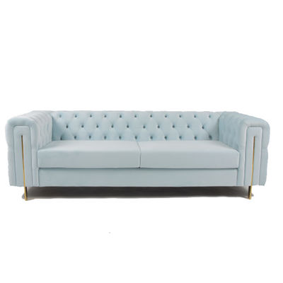 comprare Sofà del salone di struttura del bottone di Seater del tessuto 3 del velluto fabbricazione online