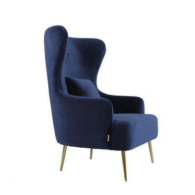 comprare Singola poltrona ricoperta di Blue Velvet con la gamba del metallo fabbricazione online
