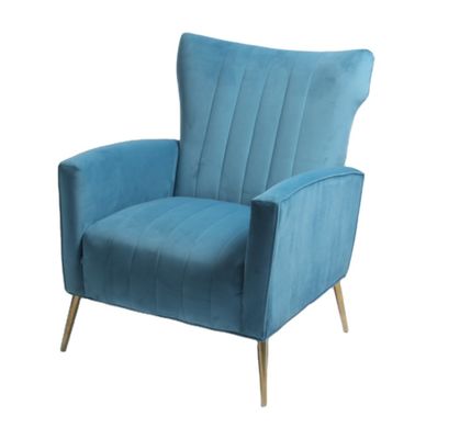 comprare Poltrona moderna di Blue Velvet con le gambe di acciaio inossidabile fabbricazione online