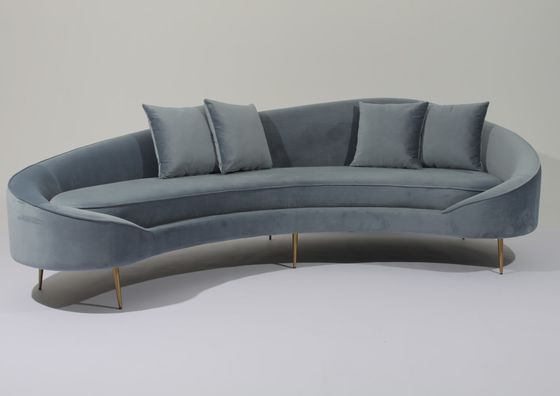 comprare Tessuto Sofa Stainless Steel Base Couch del velluto di W 260cm per il salone fabbricazione online