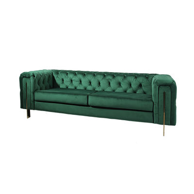 comprare Bottone ad alta densità Sofa With Metal Base del velluto di Seater del salone 3 della schiuma fabbricazione online