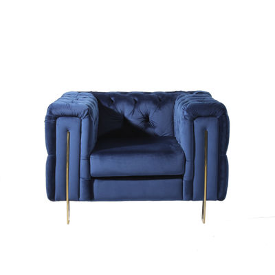 comprare Bottone reale comodo della sedia di L108cm Blue Velvet per il salone fabbricazione online