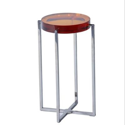 comprare Tavolino da salotto di vetro domestico moderno 30x60cm di acciaio inossidabile Brown fabbricazione online