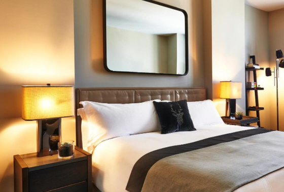 comprare La mobilia moderna della camera da letto dell'albergo di lusso non non ha piegato su ordine fabbricazione online