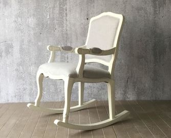 Buon prezzo Sedia di legno di svago di stile europeo, alto pranzare posteriore bianco della sedia del velluto in linea