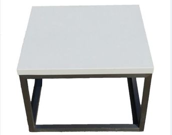 Buon prezzo Tavolo della presidenza di vetro quadrato durevole spazzolato elegante del tavolino da salotto moderno della mobilia in linea