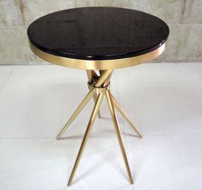 Buon prezzo L'oro ha placcato il tavolino da salotto moderno del salone con vetro temperato, completamente Assambled in linea