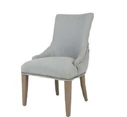 Buon prezzo Alta gamba di legno solida scura posteriore di Grey Upholstered Dining Chairs With, stile americana in linea