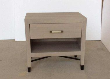 Buon prezzo Supporto grigio di legno di notte di colore della cima dell'impiallacciatura HPL di legno di quercia, tavola del lato del letto in linea