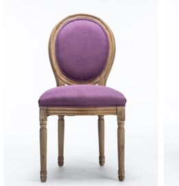 Buon prezzo La sala da pranzo francese della quercia di stile presiede il tessuto di tela di porpora antica di progettazione in linea