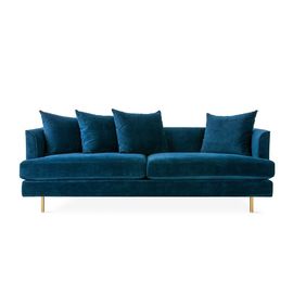 Buon prezzo Sofà blu europeo del velluto di progettazione moderna di stile con di base metallica di acciaio inossidabile in linea