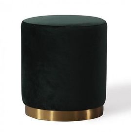 Buon prezzo Panchetto d'acciaio del metallo dell'oro di Stainess del velluto del pouf della camera da letto del banco nero dell'ottomano in linea