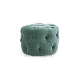 Buon prezzo Il bottone ricoperto del velluto di verde della mobilia dell'ottomano di Seat ha trapuntato le feci dell'ottomano del velluto in linea