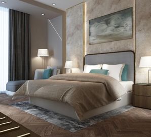 Buon prezzo Struttura del metallo di progettazione moderna della mobilia della camera da letto di stile dell'albergo di lusso del Dubai in linea