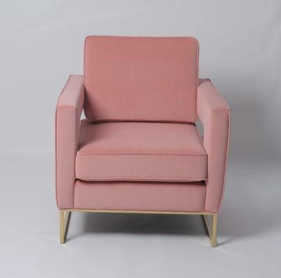 Buon prezzo Lo svago rosa del salone del velluto arma le gambe di Sofa Chair With Stainless Steel in linea