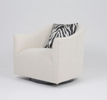 Buon prezzo Poltrona beige lanuginosa del tessuto di lusso moderno del salone singola in linea