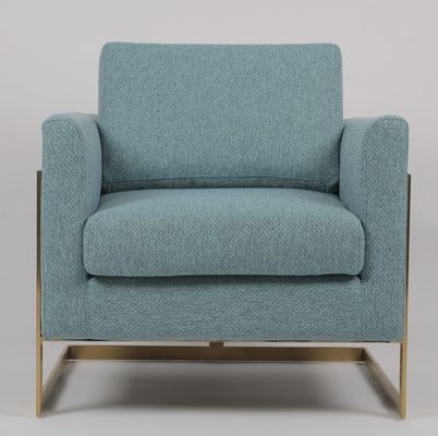 Buon prezzo poltrona blu del tessuto di altezza di 85cm con l'acciaio inossidabile dell'oro in linea