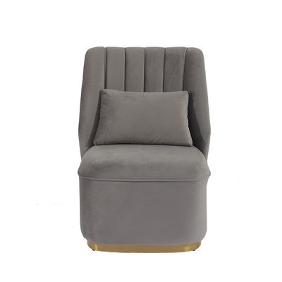 Buon prezzo tessuto Gray Armchair For Cafe del velluto di svago di altezza di 95cm in linea