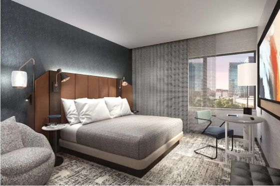 Buon prezzo la mobilia moderna cinque stelle della camera da letto dell'albergo di lusso mette il legno solido in linea