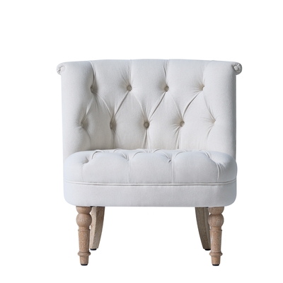 Buon prezzo il bottone bianco di altezza di 55cm ha trapuntato la sedia occasionale del tessuto con la base di legno solida in linea