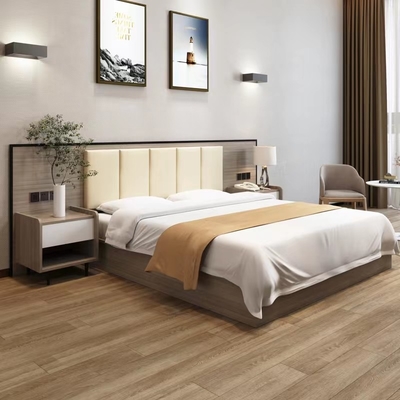Buon prezzo Mobilia ricoperta di legno solida della camera da letto dell'hotel del tessuto di stile di lusso in linea
