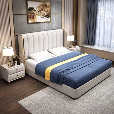Buon prezzo Mobilia moderna della camera da letto dell'hotel del letto matrimoniale di cuoio di lusso leggero letto di nozze di 1,8 m. in linea