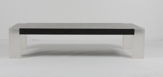 Buon prezzo Cima solida naturale della noce del tavolino da salotto del salone delle gambe del plinto del lucite in linea