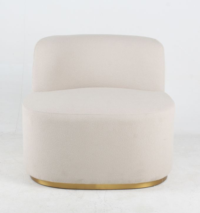 Stile moderno del tessuto del salone di Boucle di accento della sedia bianca di svago 3
