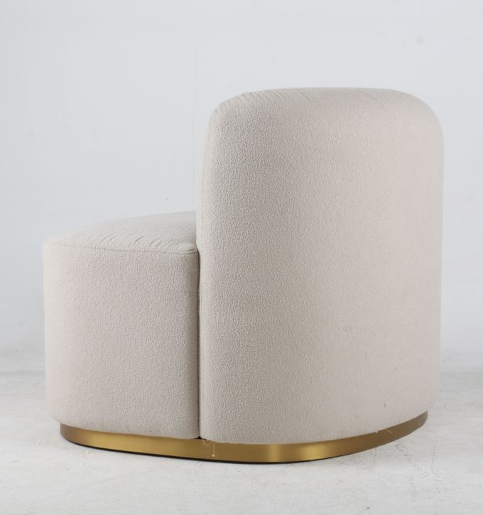 Stile moderno del tessuto del salone di Boucle di accento della sedia bianca di svago 1