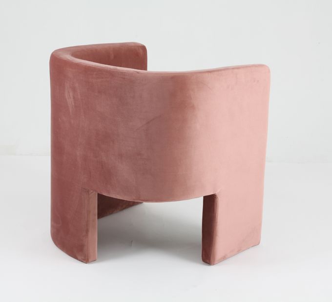 Progettazione moderna ricoperta sedia rosa di lusso del salone di svago del velluto 0
