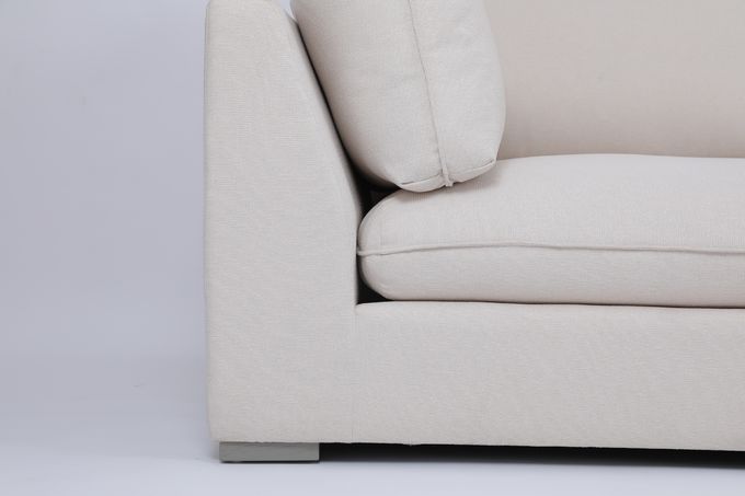Base di legno solida di Seater Sofa Soft White Down Filling della nuvola 1 0