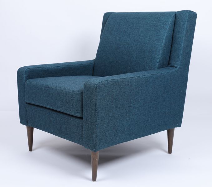 Poltrona Sofa Wood Frame Modern Comfortable del tessuto blu del salone singola 1
