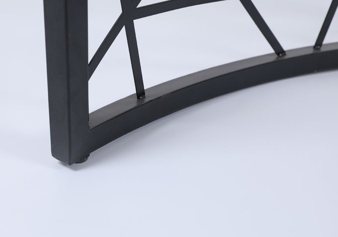 Tavola di console anteriore curva abitudine con la base superiore e decorativa di legno del ferro 0