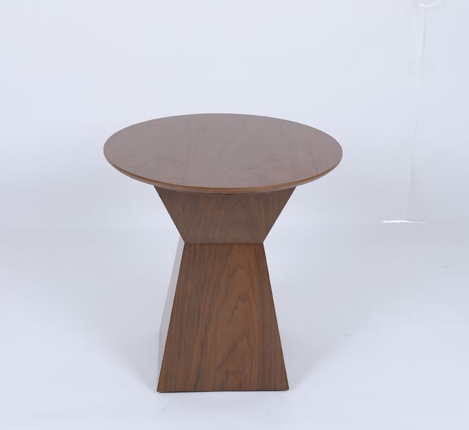 Tavola rotonda su ordinazione moderna di lusso di legno solido con la base quadrata Cinched del centro 1