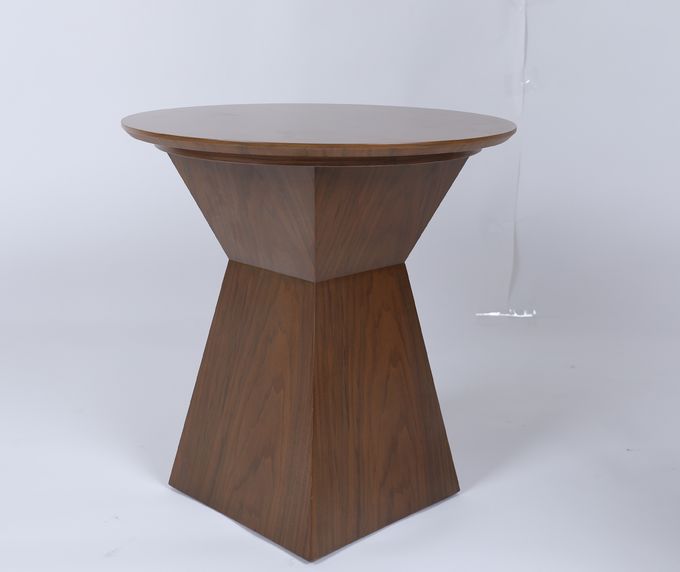 Tavola rotonda su ordinazione moderna di lusso di legno solido con la base quadrata Cinched del centro 0