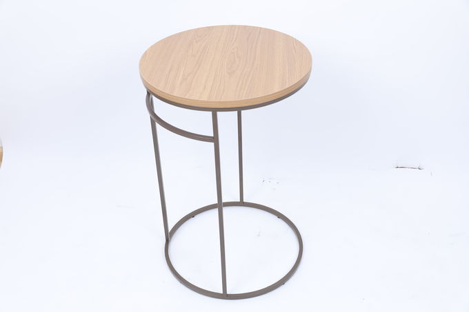 Tavolino da salotto superiore di legno del salone di Brown con la base lucidata di acciaio inossidabile 0